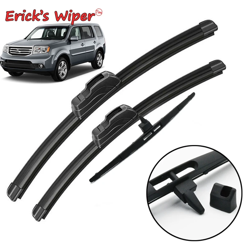 

Erick's Wiper Front & Rear Wiper Blades Set Kit For Honda Pilot MK2 2009-2015 Windshield Windscreen 22"+21"+14"