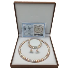 Sinya, натуральный жемчуг, ювелирный набор, 10-11 мм, 18 дюймов, Разноцветный жемчуг, ожерелье, браслет и серьги для женщин, высокий блеск