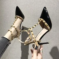 

Studded high heels female summer fine with spring sexy Liu Ding pointed shallow mouth female 2019 spring new women's shoes