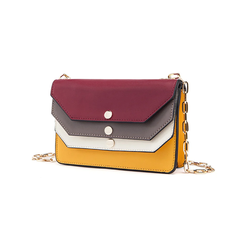 

2018 Spring/Summer Color Envelopes Chain Single Shoulder Cross Dermis Flap Soft Solid Messenger Elegant Leisure Simple Panelled
