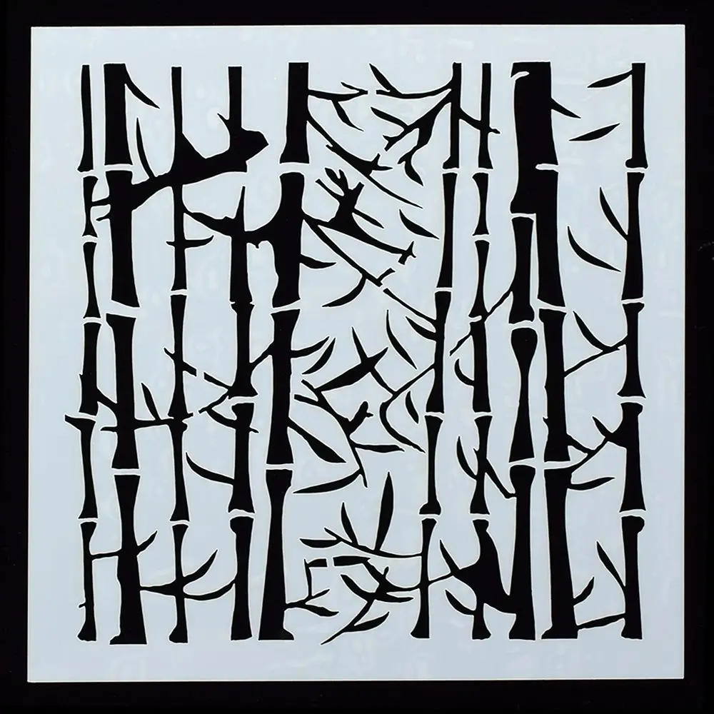 1PC Bamboo Leaves Shaped Reusable Stencil Airbrush Painting Art DIY