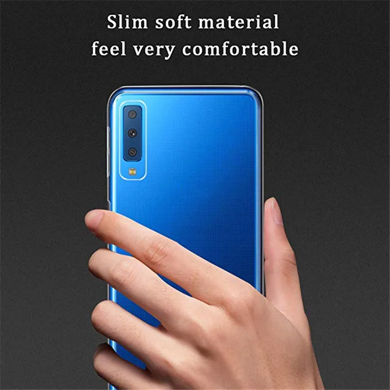 Для Samsung Galaxy A7 2018 A750F SM прозрачный Ультратонкий Мягкий ТПУ силиконовый чехол