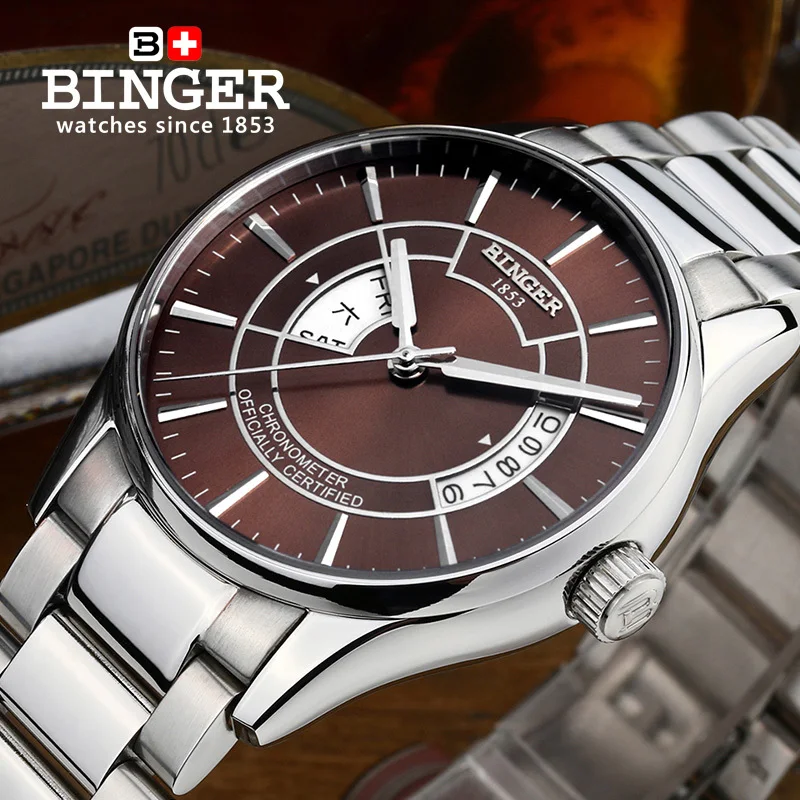 

Men's Watch Switzerland Mechanical Men Watches Automatic Binger Luxury Brand Clock Male Japan MIYOTA Movement Sapphire B5007-9