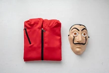 Salvador dali fantasia filme a casa de papel la casa de papel cosplay festa halloween máscara dinheiro roubo & máscara facial