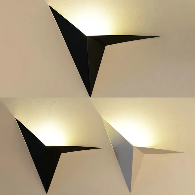 

Creative Iron Led Wall lamp Triangle Art Bedroom Wall Light Modern Indoor living room background Wall sconce aisle Decoration