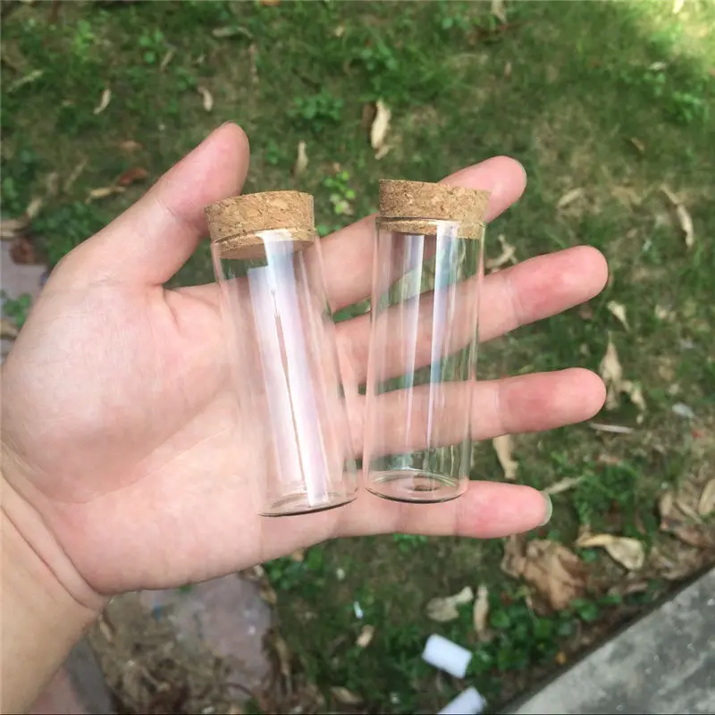 50 pcs 30x75 mm 35ml Flat Bottom Glass Tube Bottles With Corks Empty Scented Tea Little Jars Decorative Vials New Arrival 2