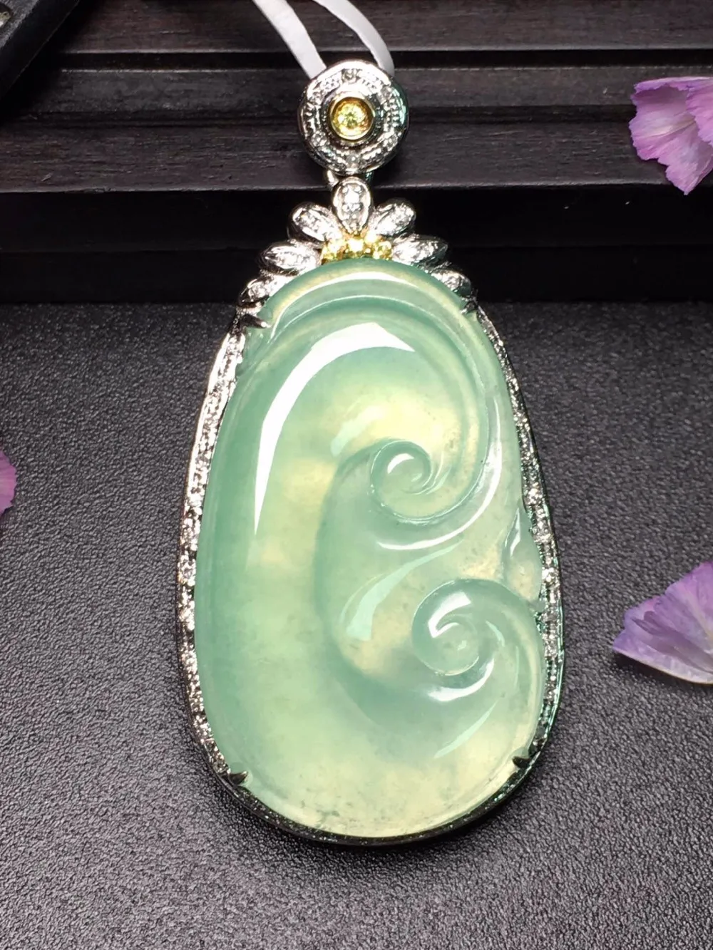 

420 Fine Jewelry Real Pure 18 K Gold Jewelry Natural Burmes Jade Gemstones Jadite Female's Fine Women's Pendants Necklaces