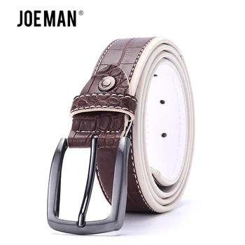 

Men Belt Crocodile Pu Man Belt Faux Leather Alligator Pattern Designer Belt Gun Metal Buckle High Quality 3.5 CM Belt Width
