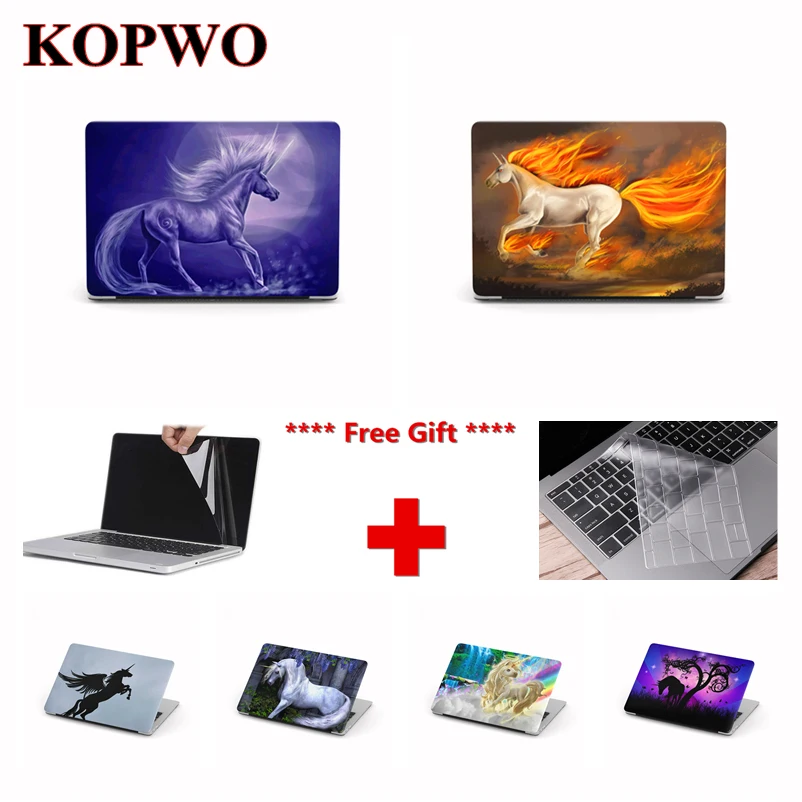 KOPWO Unicorn Laptop Protective Case for Apple Macbook Air Pro 11 13 15 Inch Cartoon Animal Notebook Cover Coque Macbook Air 13