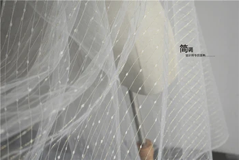 

5 Yards Gold Thread Embroidery Soft Tulle Line Lace Fabric , Delicate Tulle Embroideried Wedding Gauze Fabric 150cm wide