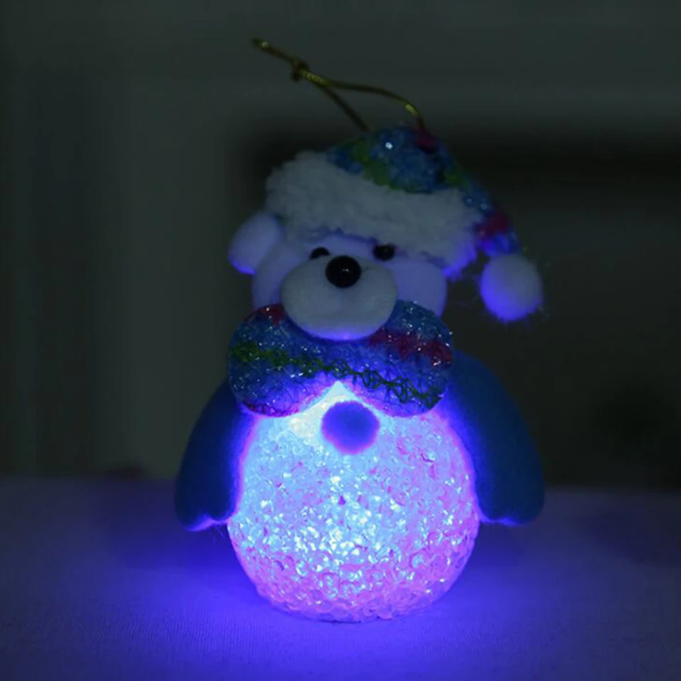 Navidad 1 шт. милый снеговик Радуга меняющийся ночной Светильник Рождественская елка светодиодный на батарейках украшения вечерние подарки