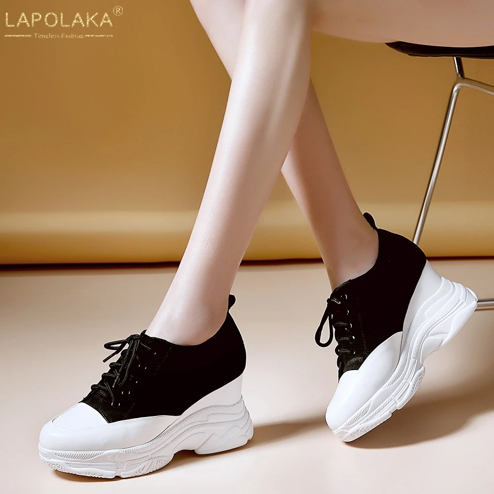 

LAPOLAKA INS High Quality Big Size 33-42 Shoes Woman Sneakers Lace Up Flat Platform Woman Shoes Women Chunky Sneakers