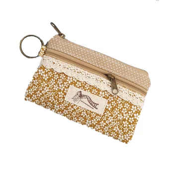 

Cotton flower prints women's coin purse ladies wallet key bag female small pouch money bag bolso mujer bolsa feminina for girls