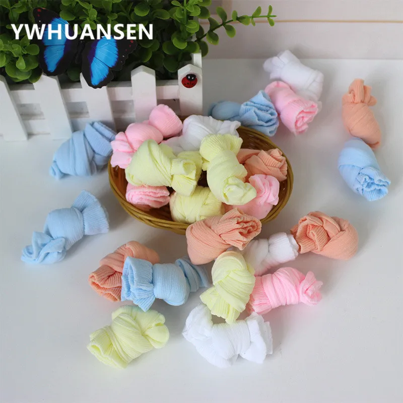 YWHUANSEN 10 парт/лот От 0 до 4 лет весна лето детские носки однотонные для девочек