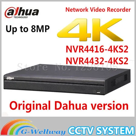 

Free shipping CCTV Dahua NVR4416-4KS2/NVR4432-4KS2 16/32 Channel 1.5U 4K H.265 Lite Network Video Recorder Max 200Mbps Up to 8MP