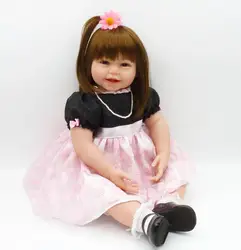 Большой размер 60 см силиконовая кукла реборн игрушки 24 дюймов виниловая принцесса малыш девочка младенцы кукла высокое качество подарок