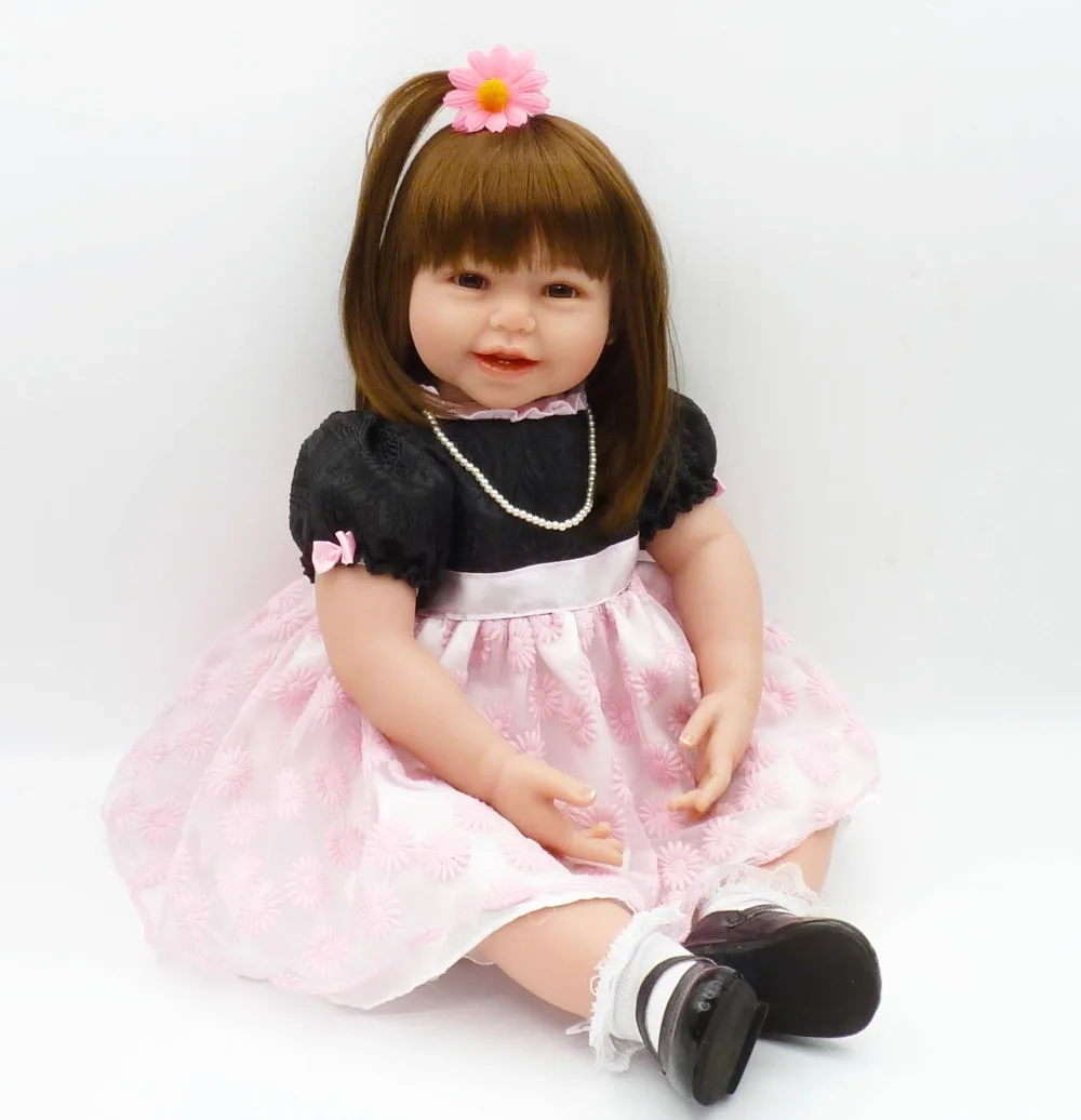 

Big size 60cm Silicone Reborn Baby Doll Toys 24inch Vinyl Princess Toddler Girl Babies Doll High Quality Gift Bebes reborn