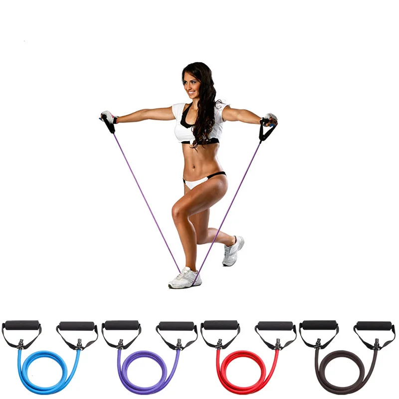 

Fitness Crossfit Pilates Yoga Tube Pull loop rope Strength Rally Training Arm Exercise Resistance Bands