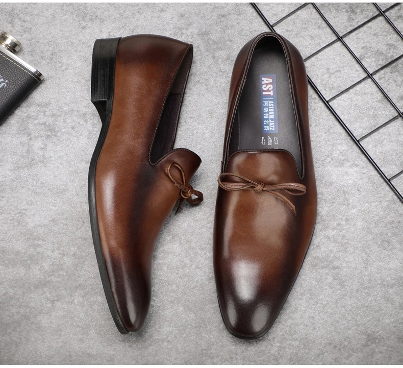Men's Leather Casual Shoes Men Loafer Solid Loafers Genuine Leather Mens Loafers Flats Driving Shoes Boat Shoes Slip On Big Size (2)