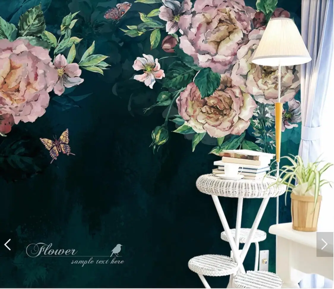 Винтажные пионы цветочные росписи фото обои рулоны для гостиной домашний Декор стены настроить пейзаж цветок картина маслом Фреска