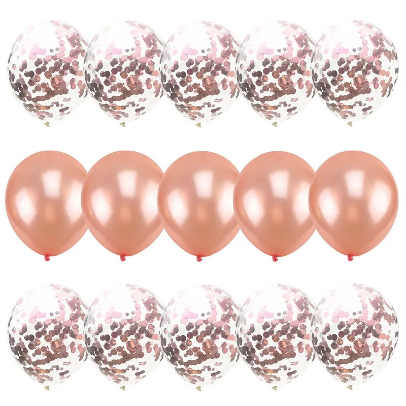 20 шт./компл. воздушные шары с конфетти цвета розовое золото День рождения воздушный шар для детского душа украшения мальчик девочка крещение вечерние Декор