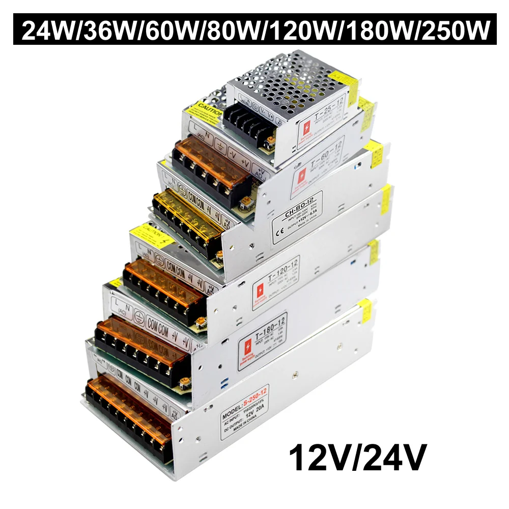 Светодиодный источник питания 12v 5v 24v 1a 2a 3a 5a 6a 10a 15a 20a 30a 40a 50a с импульсным источником питания smps для Светодиодный прокладки ac 220 v-24 v dc