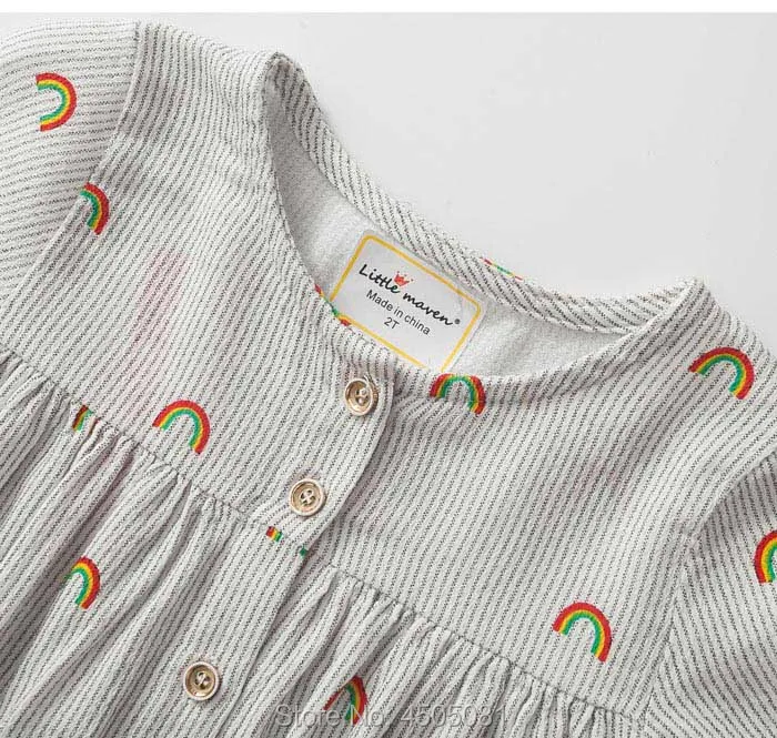 Фирменная Новинка качество тканый хлопок; Детские платья для девочек платье для малышей на осень-весну платье принцессы для маленьких девочек одежда для детей