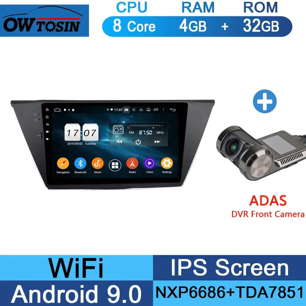 10," ips 8 Core Android 9,0 4G ram+ 64G rom автомобильный проигрыватель с радио и GPS для Volkswagen VW Touran DSP CarPlay Parrot BT - Цвет: 32G Adas Camera