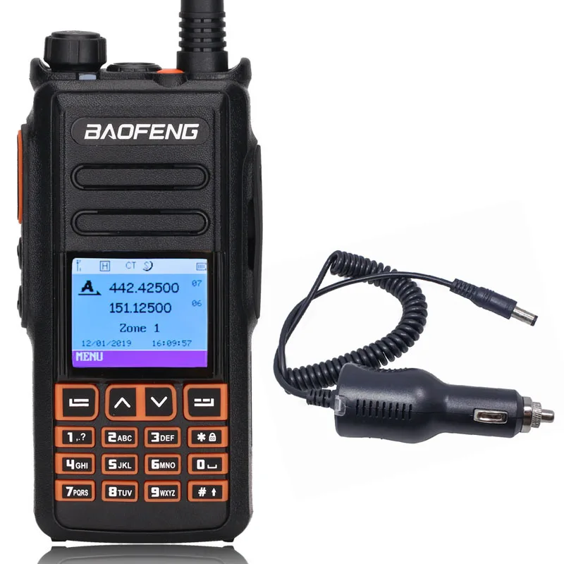 BaoFeng DM-X DMR цифровая рация с GPS Запись голоса УКВ двухдиапазонный 136-174 и 400-470 МГц ham двухстороннее радио - Цвет: add car charger