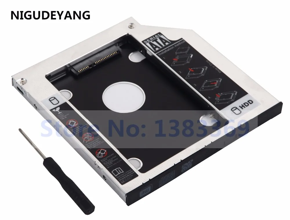 

NIGUDEYANG Add 2nd SATA 2.5" Hard Disk Drive HDD SSD Enclosure Caddy Adapter for Lenovo IdeaPad B50-30 B50-50 Z40-70