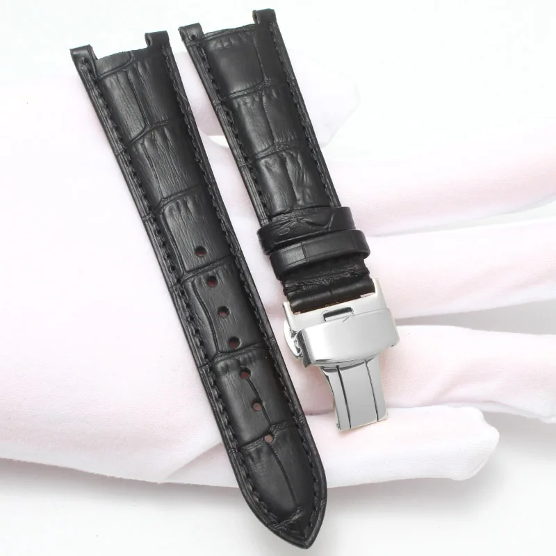 Кожаные часы для мужчин и женщин серии Cartier Pasha с вогнутым интерфейсом часы с Бабочкой Пряжка браслет 18 мм 20 мм 22 мм - Цвет ремешка: 3