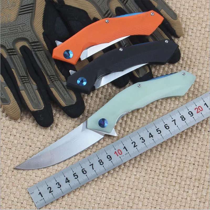 Baratos Venta caliente 58 60HRC D2 hoja G10 mango 3 colores plegable cuchillo al aire libre herramienta de la supervivencia que acampa regalo cuchillos tácticos