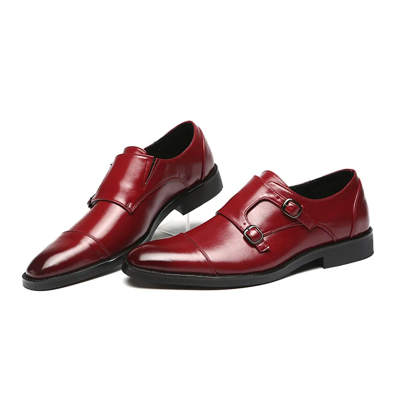 Merkmak Trendy Men Dress Loafers Big Size 48 Comfortable Slip On Men's Loafers Metal Buckle Design Leather Shoes Casual Office