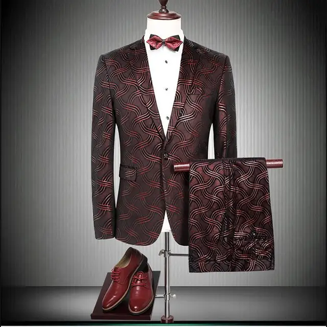 Men's Burgundy Wine Red Tuxedo Vest & Tie Set – Full Back, Formal Wedding Prom Attire