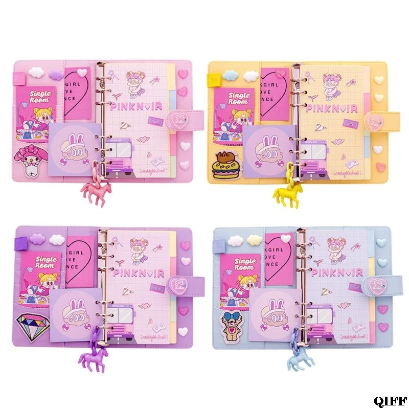 

Drop Ship&Wholesale Cartoon Pattern Diary Hand Book Notebook With PU Cover Writing Paper Journal Travel Planner June 3