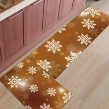 2 шт. кухонные подстилки И КОВРИКИ НАБОР современный снежный цветок Зимний Рождественский домашний декор Нескользящая зона бегун входной коврик