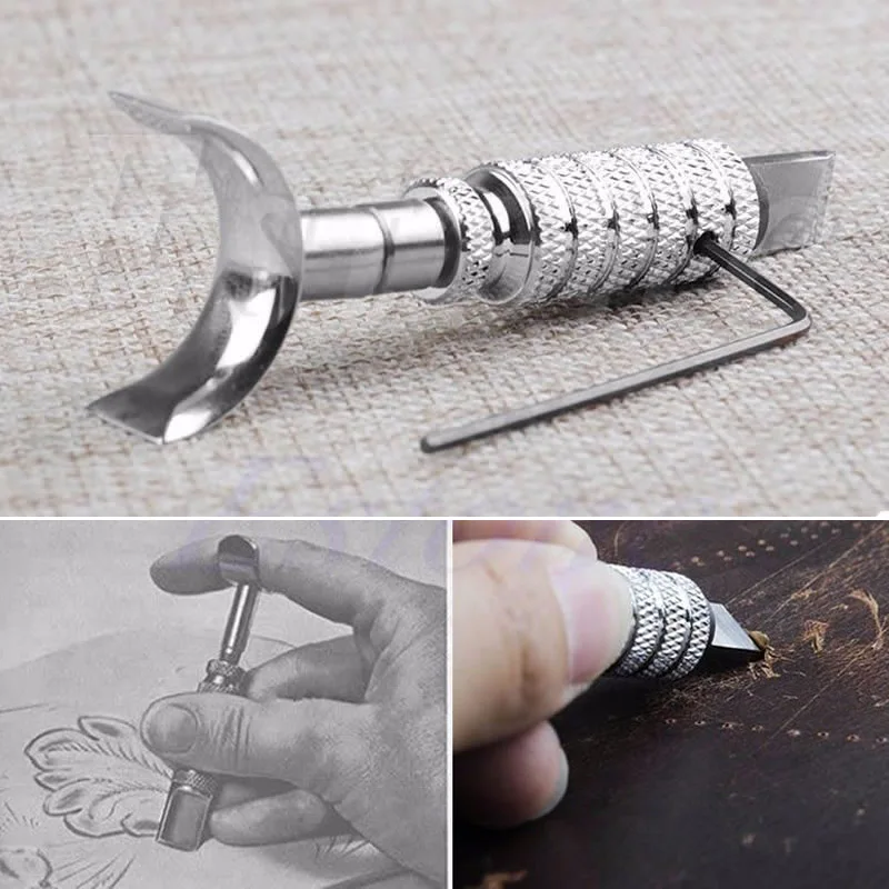 

Hot New Leather Carving Swivel Cutter Adjustable DIY Manual Rotary Leather Craft Tools @LS AU30