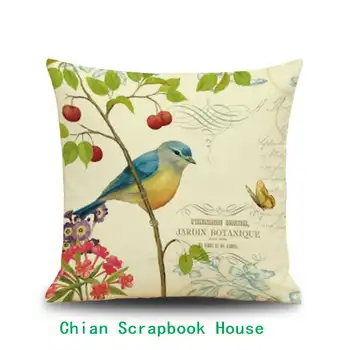 

PANFELOU 45*45cm Comfortable The bird cherry butterflyPillow Case for livingroom bedroom settee