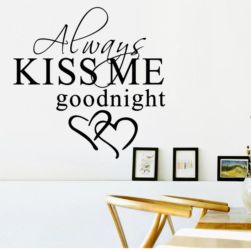 Si Di Ke "Always Kiss Me Goodnight" Домашний Декор Настенная Наклейка настенные художественные Обои Съемные ПВХ украшения для спальни гостиной