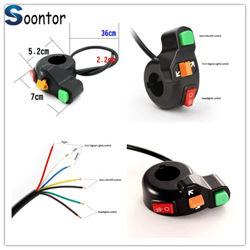 Переключатель Рог поворотники On/Off светильник 12V мотоцикл niversal Обувь для езды на