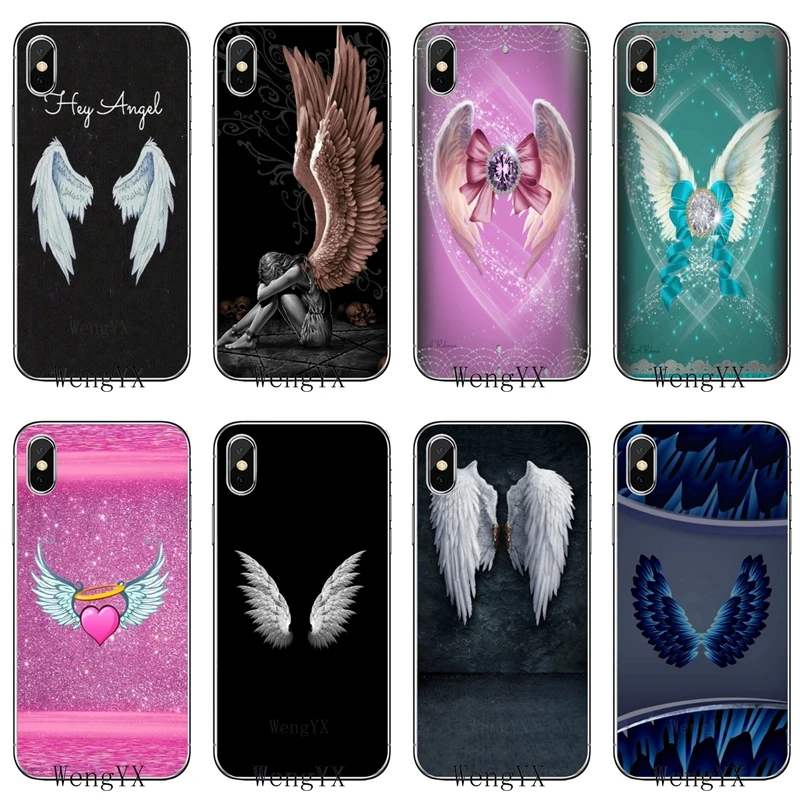 

For Huawei Mate 8 9 10 20 P8 P9 P10 P20 pro Lite plus P Smart Mini Angel Wings Luxury TPU Soft phone cover case