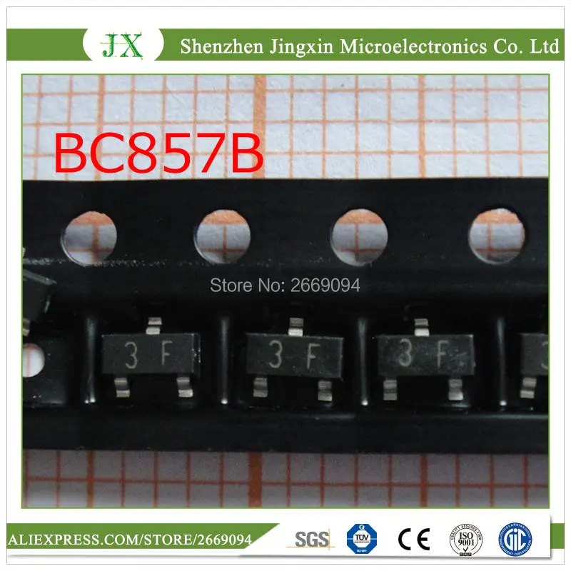 100 шт. BC857B SOT23 BC857 SOT SMD SOT-23 3F новый транзистор Бесплатная доставка | Электроника
