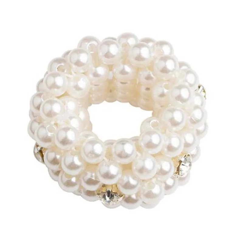 Pearls Beads Hair Ties Elastic Hair Bands For women Hair Rope Scrunchies Ponytail Holders Rubber Hair Accessories