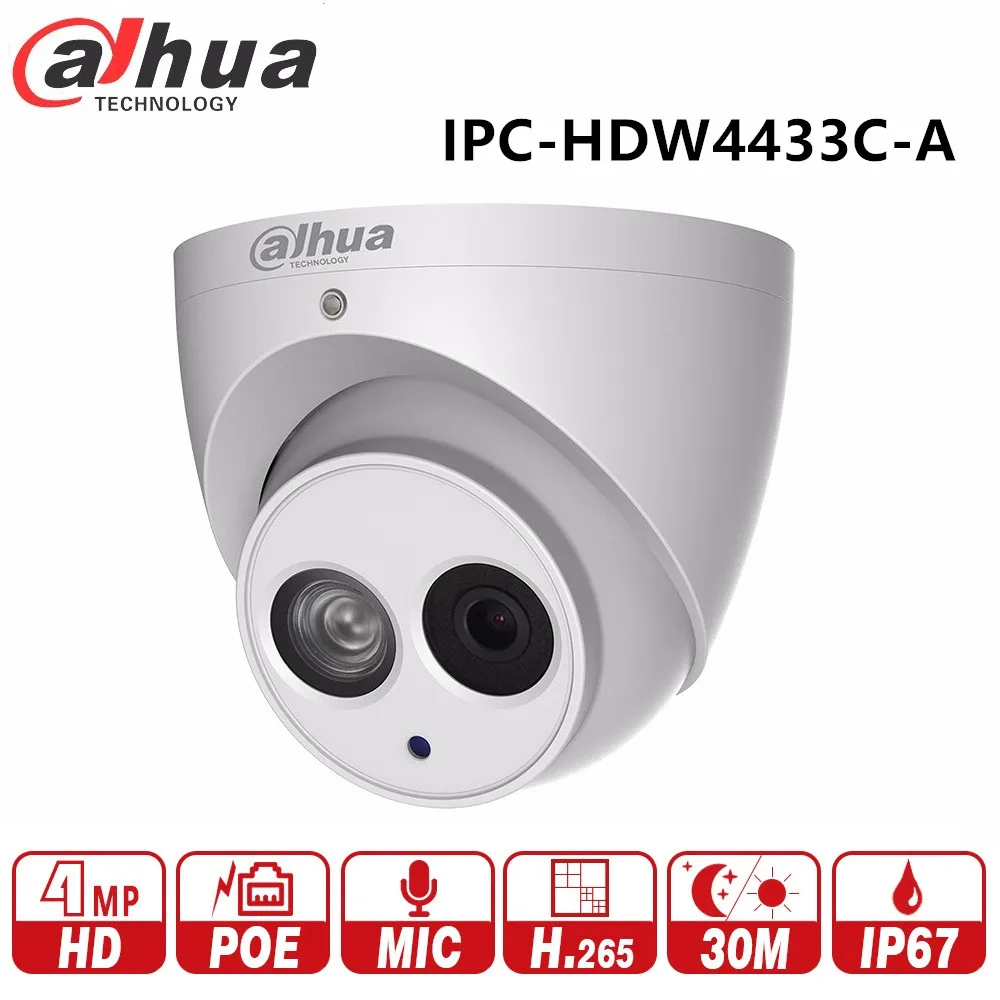 

Dahua IPC-HDW4433C-A with logo 4MP HD POE Network IR Mini Dome IP Camera Built-in MiC CCTV Camera Upgrade From IPC-HDW4431C-A