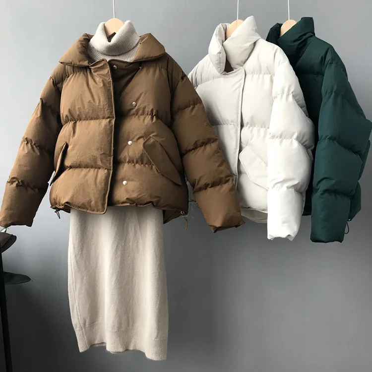 2018 Short Women Parkas Sustans Solid Thick Warm Cotton Padding Jackets