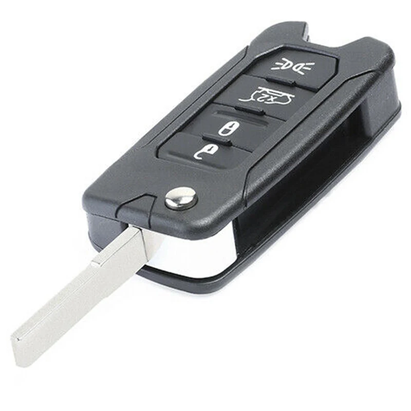 KEYECU пара флип пульт дистанционного управления автомобильный ключ с 4 кнопками и Megamos AES и 433 MHz-для Jeep Renegade- P/N: 2ADFTFI5AM433TX