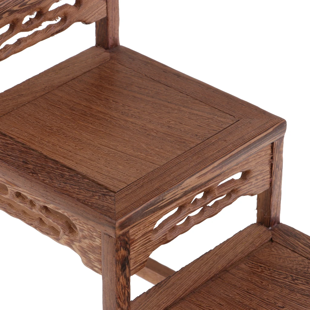 1/6 Wooden 3 Layer Bonsai Shelf Display Table Furniture for Hot Toys Figures   Dollhouse Blythe BJD Dolls Accessory