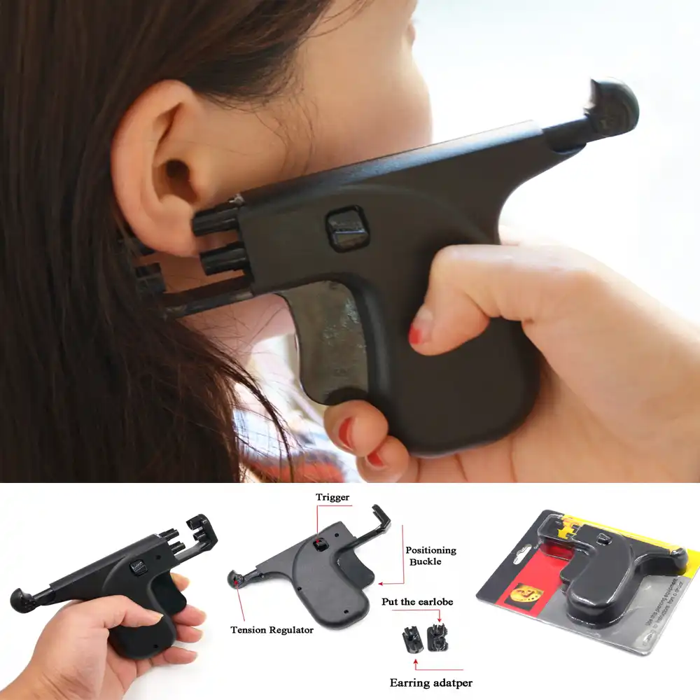 FREE SHIPPING Ear Piercing Pistol Ear Gun ear hole tool stainless steel