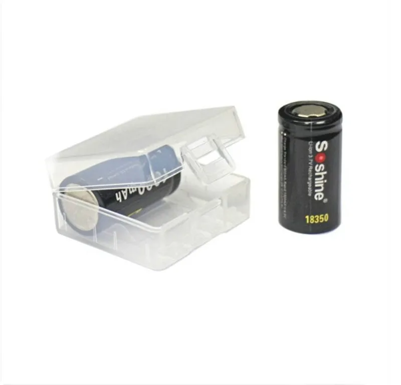 

2PCS Soshine 18350 battery 1000mAh 3.7V Li-ion Rechargeable Battery with battery protective storage box