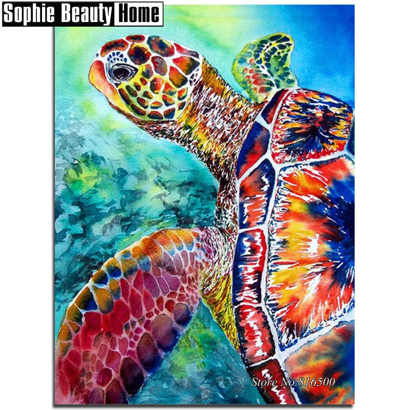 

5D DIY Full Drill Diamond Painting Animal Colorful Turtle Diamond Embroidery Cross Stitch Rhinestone Mosaic Wedding Decor 188193